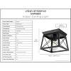 Urban Ambiance Luxury Industrial Ceiling Light 7.625''H x 9.5''W,  Midnight Black Finish,  Berkeley Collection, UHP3923 - 3 of 4