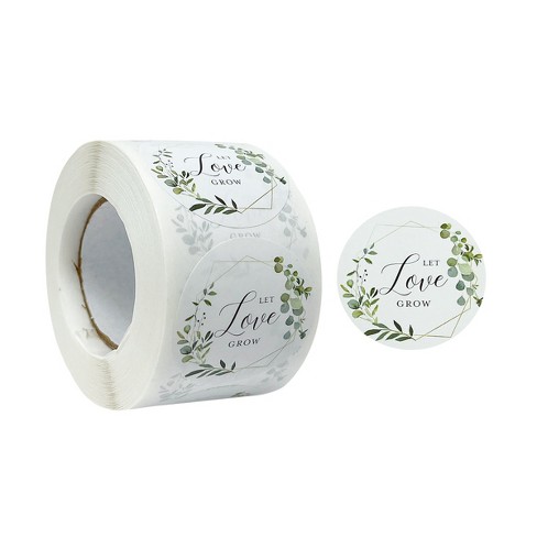 Wrapables 1.5 inch Let Love Grow Stickers Roll, Sealing Stickers and Labels for Cards, Envelopes, Bags, Gift Boxes, Weddings, Baby Showers (500pcs) - image 1 of 4