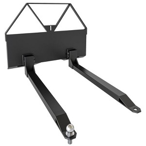 2600 lbs heavy-duty pallet forks with trailer hitch ball; Q235 steel for tractors and loaders, ideal for farms, warehouses, and construction sites. - 1 of 4