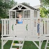 Kids Outdoor Playhouse with Climbing Wall,2 Story Wooden Playhouse with Sandbox - 2 of 4