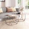 Arzon Coffee Table Set (2-Piece) – 16.5" H Mirror Glass & Bronze Metal Frame by Zuo Modern - 2 of 4