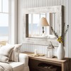 MAYEERTY Hanging Mirror Solid Wood Wide Edge Hollow Right Angle Rectangle Charcoal Baked - 3 of 4