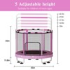 Hooseng 55" 7-in-1 Round Trampoline for Kids with Safety Enclosure Net, Indoor & Outdoor Toddler Trampoline with Adjustable Gymnastics Bar & Toys - 4 of 4