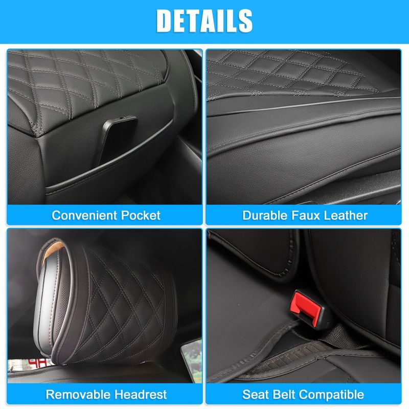 Unique Bargains Car Front Rear Seat Covers Seat Pad for Toyota Tacoma 2005-2024 5 Pcs, 5 of 8