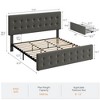 Bed Frame with 4 Storage Drawers and Headboard, Linen Upholstered Platform Bed Frame with Wooden Slats Support - 2 of 4