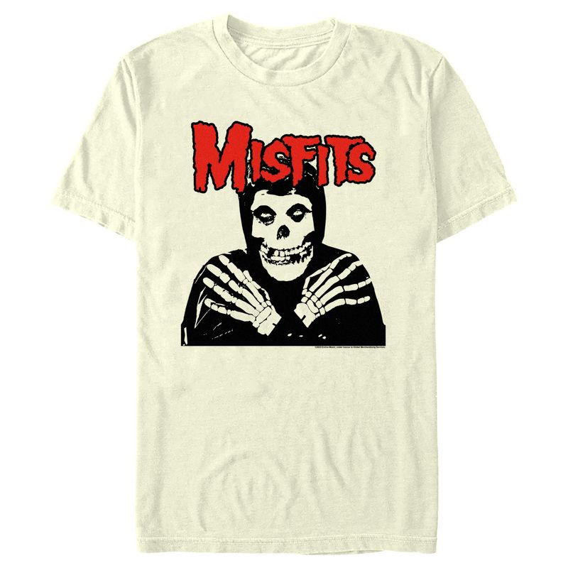 Men's Misfits Fiend Skull Red Logo T-Shirt, 1 of 5