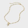 14K Gold Dipped Pearl Charm on Chain Initial Necklace - A New Day Gold - 3 of 4