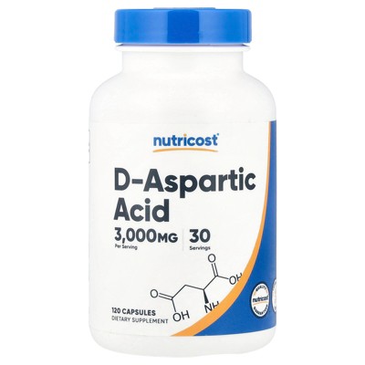 Nutricost D-Aspartic Acid , 3,000 mg , 120 Capsules (750 mg per Capsule)
