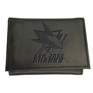 Evergreen NHL San Jose Sharks Black Leather Trifold Wallet Officially Licensed with Gift Box - 1 of 1