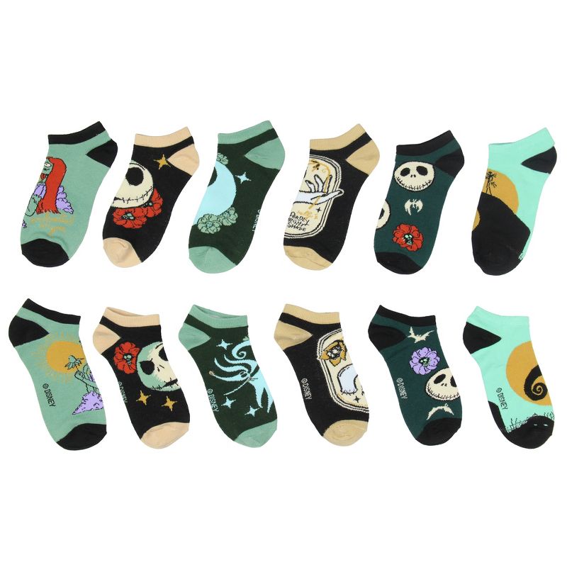 The Nightmare Before Christmas Earth Tones Low Cut Mix And Match Ankle Socks Multicoloured, 2 of 5
