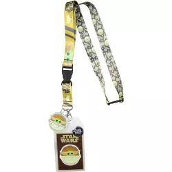 Star Wars The Mandalorian The Child Lanyard ID Holder with Rubber Charm and Collectible Sticker Multicoloured