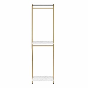 Gwyneth Closet - Hanging Rods, White Faux Marble and Golden Bronze - 1 of 4
