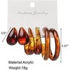 3-Pair Colorful Acrylic Hoop Earrings: Lightweight Teardrop & Cuff Styles for Women - 2 of 4