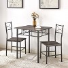 VYNXARIA 3-Piece Kitchen Dining Room Table Set Grey Chair - 2 of 4