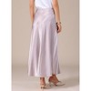 INSPIRE CHIC Women's Satin High Waisted Elastic Waistband Casual Flowy Elegant Maxi Skirt - 4 of 4