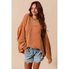 I am a Fashion Junky SO ME Oversized Two Tone Textured V Neck Sweater - 4 of 4