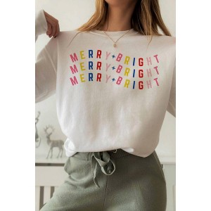 Women's Merry and Bright Crewneck Sweatshirt - WKNDER - 1 of 1