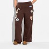 Women's Wide Leg Mickey Mouse Graphic Sweatpants - Brown - 2 of 3