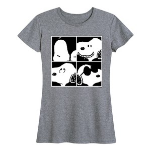 Women's - Peanuts - Snoopy Faces Short Sleeve Graphic T-Shirt - 1 of 4