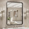 Vynxaria 24x32 Inch Black Aluminium Frame Bathroom Mirror - Modern & Distortion-Free Reflection - 3 of 4