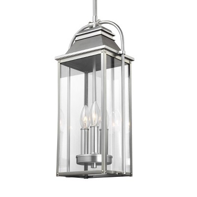 Generation Lighting Wellsworth 3 light Painted Brushed Steel Outdoor Fixture OL13209PBS