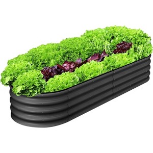 2Pcs Oval Raised Beds for Outdoor, Planter Raised Boxes with Open-Ended Base, Large Raised Planter Beds for Vegetables, Flowers - 1 of 4