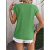Clearlove Women's Pullover Sweater Short Cap Sleeve Shirts Crew Neck Front Pleated Ribbed Knit Summer Lightweight Tops - 4 of 4