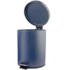 Home Mart Goods 10" Tall Matte Navy Step Garbage Can with Removable Inner Bucket, Soft-Close Metal Waste Basket with Foot Pedal - 4 of 4