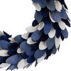 Northlight Wooden Petal Wreath - 15" - Blue and White - 3 of 4