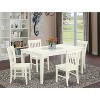HomeStock 5-Pc Linen White Finish Solid Wood Top - Dining Room Set - Seats 4 - 2 of 4