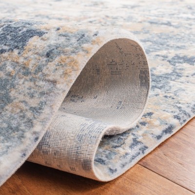 Abstract Cream and Beige Wool Synthetic 4' x 6' Area Rug