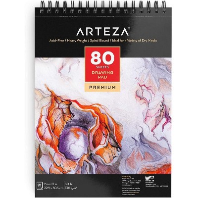 Arteza Drawing Pad, 9" x 12", 80 Sheets, Pack of 2 (ARTZ-8075)