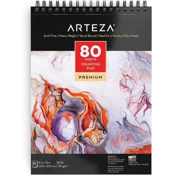 Arteza Finger Paint Paper Pad, 12 inchx16 inch, 25 Sheets - 2 Pack, White