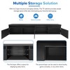 Bestier Modern TV Stand for TVs Up to 105" with 2 Glass Shelves, Storage Media Console, Versatile TV Cabinet with LED Lights for Living Room, Black - 3 of 4