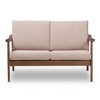 Venza Mid-Modern Walnut Wood Fabric Upholstered 2 Seater Loveseat Light Brown - Baxton Studio: Rubberwood Frame, Polyester - 2 of 4