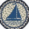 Earth Rugs Hand-Stenciled Sailboat Trivet – 10" Nautical Round Mat by Harry W. Smith - 3 of 3