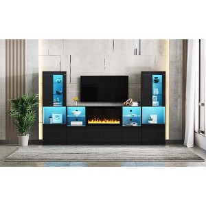 XIYUYEU TV Stand for 75 Inch TV with 34.2 Inch Non-heating Electric Fireplace,TV Entertainment Center for Living Room - 1 of 4