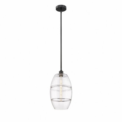 Vaz - 1 Light Stem Hung Mini Pendant In Industrial Style-18 Inches Tall and 10 Inches Wide