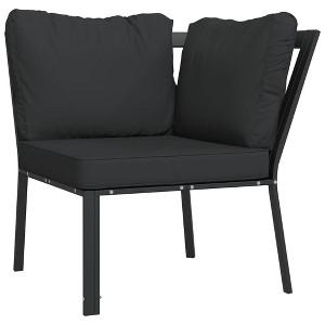vidaXL Garden Chair Set of 2 Black and Grey Powder-coated steel Medium - 1 of 4