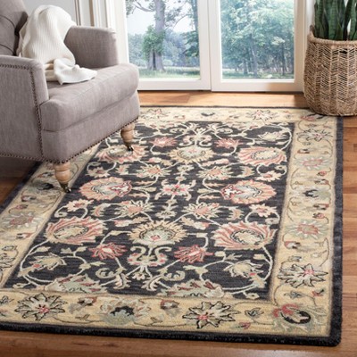 Hand-Tufted Charcoal and Gold Wool 4' x 6' Area Rug