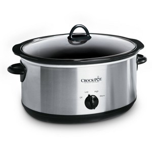 Crock-Pot 7qt Manual Slow Cooker Stainless Steel: Original Slow Cooker, Removable Stoneware, Stay-Cool Handles, 270W - 1 of 4