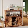 Farmhouse 55" Coffee Bar Cabinet with Sliding Barn Door and Power Outlet - 2 of 4