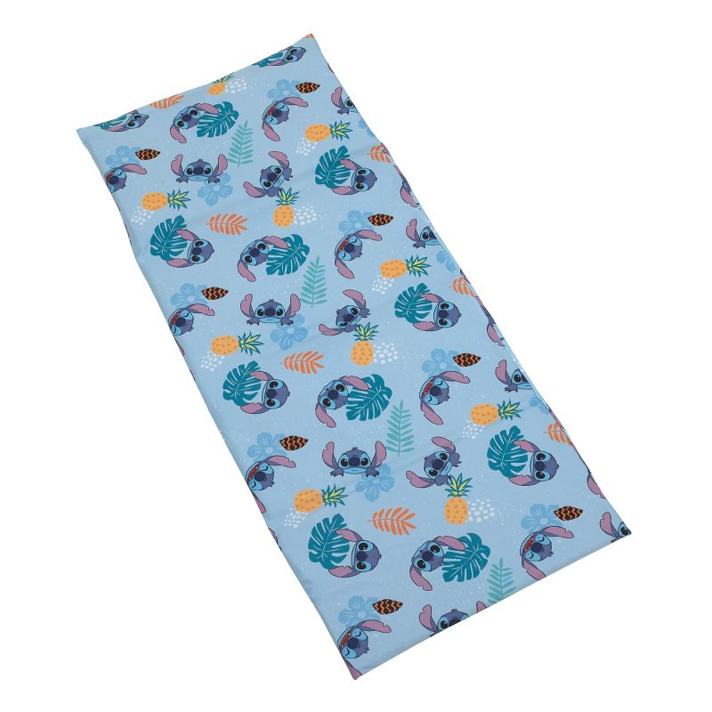 Disney Stitch Weird But Cute Blue, Teal and Coral Preschool Nap Pad Sheet, 1 of 6