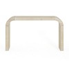 52'' Wooden Narrow Console Table, Curved Edge Entryway Table with Natural Texture, Contemporary Design for Living Room, Hallway – Cuddlewood - 3 of 4