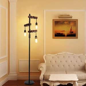 GDFStudio Chaugnar Industrial Dimmable Floor Lamp with 3 Lights - 1 of 4