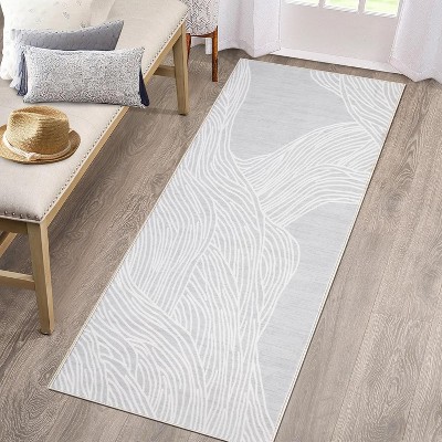 Washable Area Rug Non-Slip, Modern Abstract Low Pile Faux Wool Carpet for Living Room , Non-Shedding Accent Rug