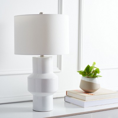 Javert 20.5" White Ceramic Geometric Table Lamp