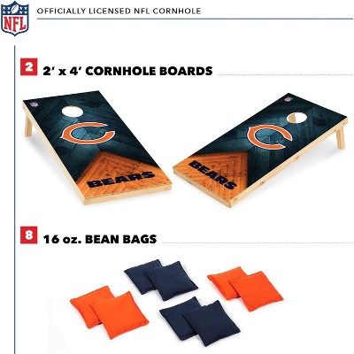 NFL Chicago Bears 2'x4' Solid Wood Cornhole Set with Bean Bags