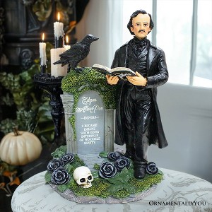 Edgar Allan Poe Handpainted 9" Figurine, Horror Home Statue Decoration| OrnamentallyYou - 1 of 4