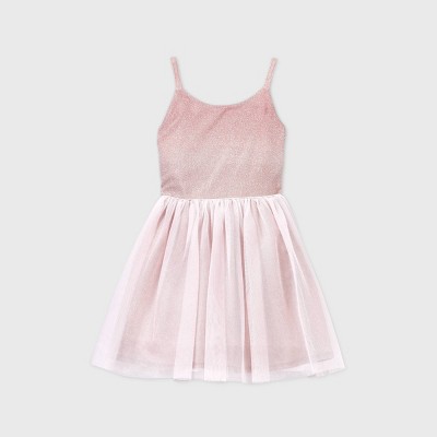 girls pink glitter dress